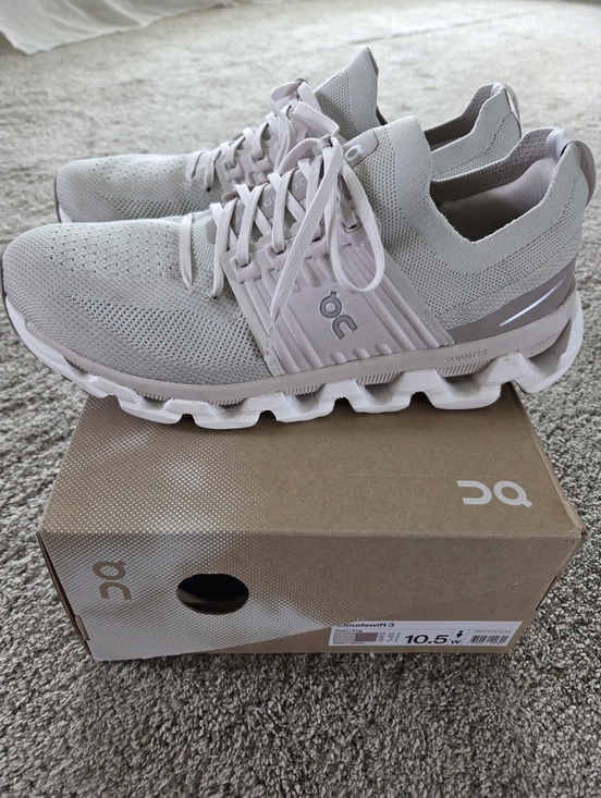 On Running Shoes - Women's ON Cloudswift 3 Pearl/ Fog Running/Walking Shoe Size 10.5